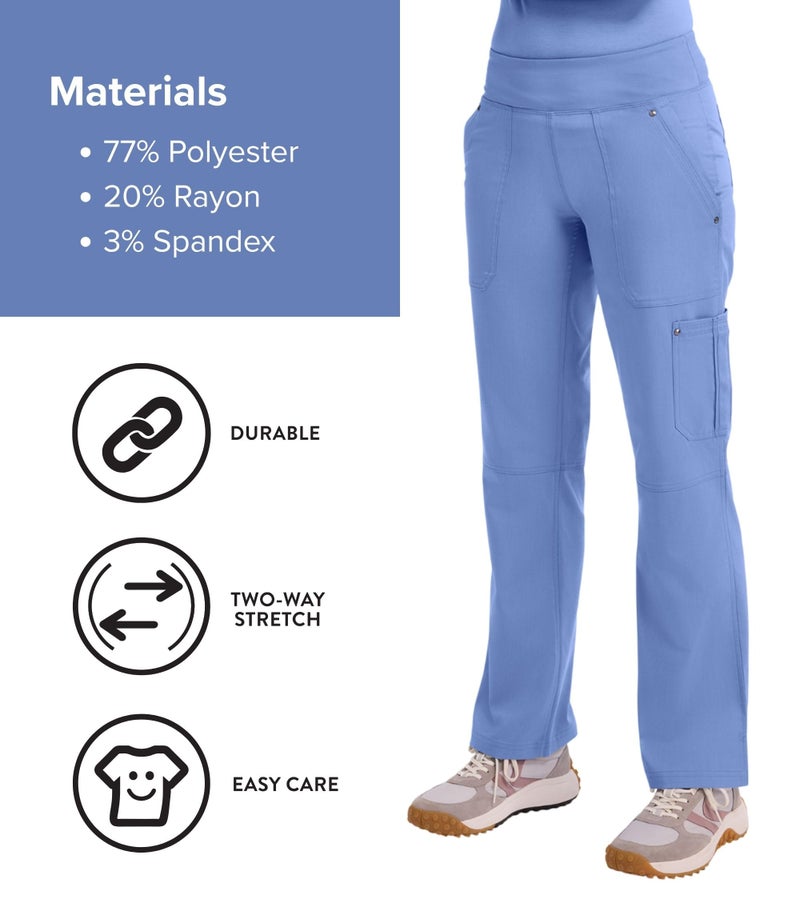 Healing Hands Women's Scrub Pant Tori Cargo Bottoms with 5 Pockets and 2-Way Stretch Fabric 9133, M, Ceil - Image 5